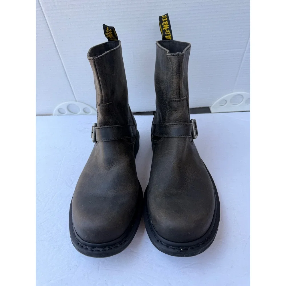 Dr. Martens Mens New Brown Leather Buckle Pull On MidCalf Pier Engineer Boots 13